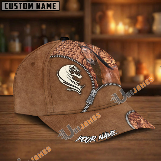 Unijames American Quarter Horse Leather Pattern Cap