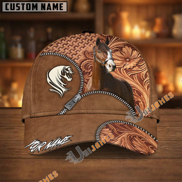 Unijames Warmblood Horse Leather Pattern Cap