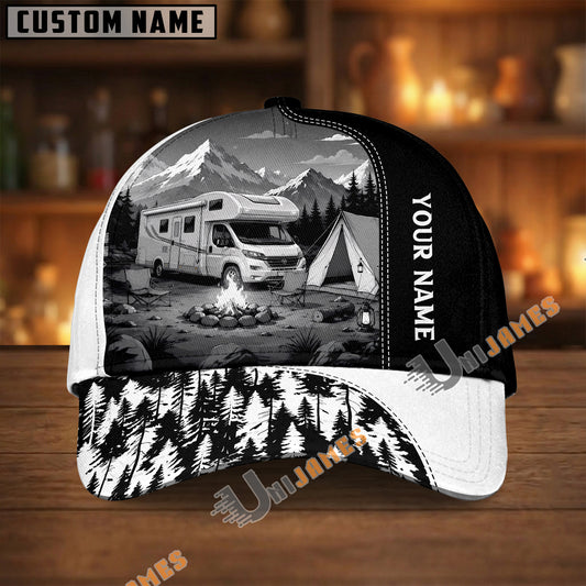 Unijames Custom Name RV Explorer Mountain Scene Cap