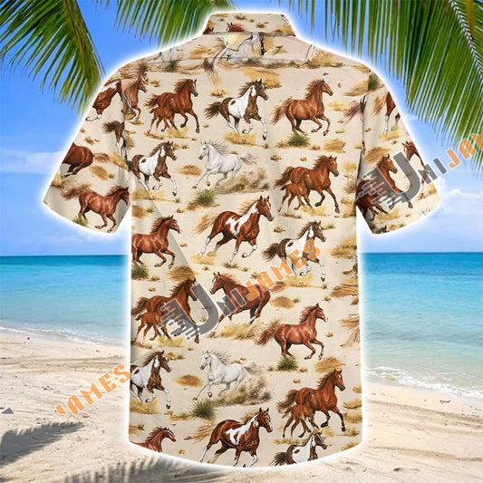 Unijames Wild Stallions Galloping Hawaiian Shirt