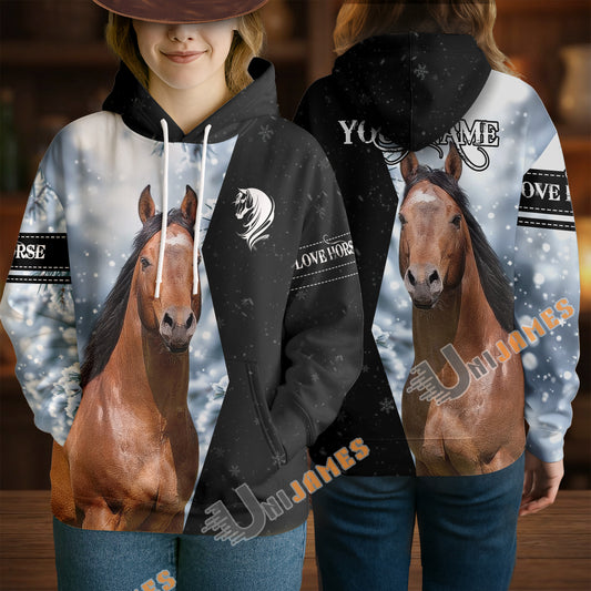 Uni Western American Quarter Horse Hoodie – Personalized Equestrian Gift for Riders