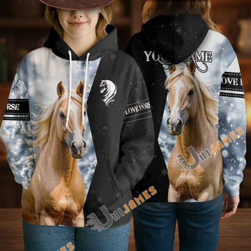 Uni Western Palomino Horse Hoodie – Personalized Equestrian Gift for Riders