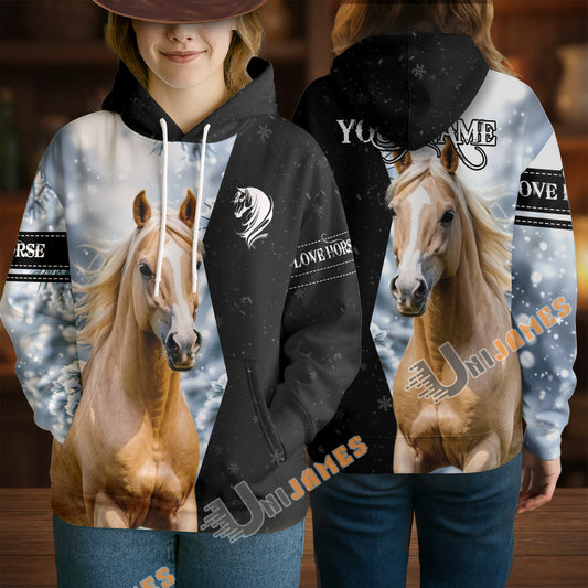 Uni Western Palomino Horse Hoodie – Personalized Equestrian Gift for Riders