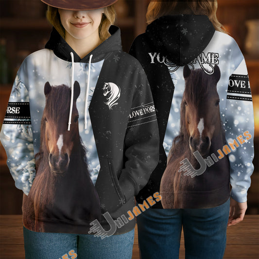 Uni Western Hackney Horse Hoodie – Personalized Equestrian Gift for Riders