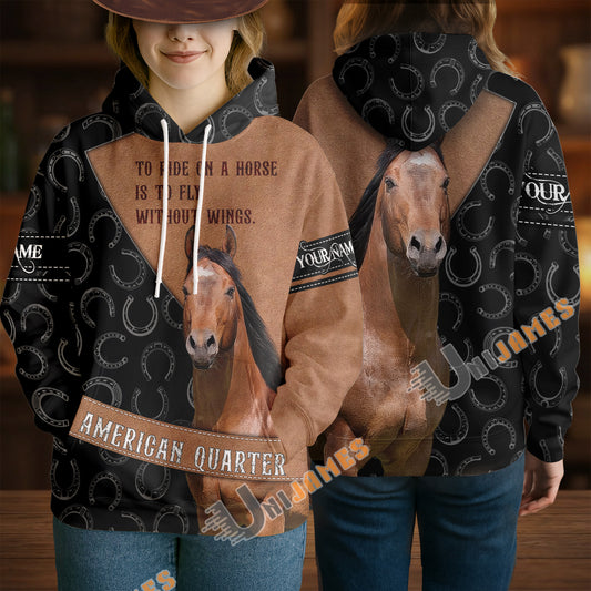 Uni Winter American Quarter Horse Lover Personalized 3D Hoodie
