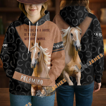 Uni Winter Palomino Horse Lover Personalized 3D Hoodie