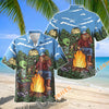 Unijames Bigfoot And Alien Camping Bonfire Hawaiian Shirt