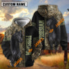 UniJames Horse Marsh Grass Camo & Black Color-Block Personalized Name Pullover Hoodie (9 breeds))