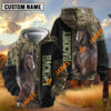 UniJames Horse Marsh Grass Camo & Black Color-Block Personalized Name Pullover Hoodie (9 breeds))