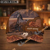 Unijames Personalized Western Horse Tooled Leather Cap (9 Horses)