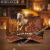 Unijames Personalized Golden Sunset Tooled Leather Cap