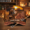 Unijames Personalized Golden Sunset Tooled Leather Cap