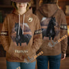 UniJames Personalized Friesian Horse Leather-Look Hoodie