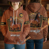 UniJames Personalized Morgan Horse Faux Leather 3D Hoodie