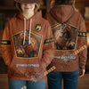 UniJames Personalized Thoroughbred Horse Faux Leather 3D Hoodie