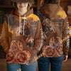 UniJames Personalized Western Tooled Leather Horse 3D Hoodie