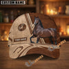 Unijames Personalized Equestrian Horseshoe Leather Classic Cap