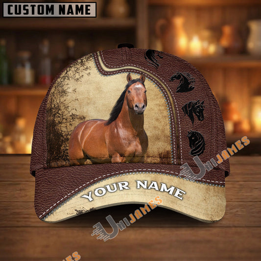 Unijames Personalized Equestrian Leather Pattern Classic Cap