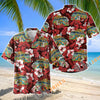 Unijames Hippie Camping Van Red Hibiscus Hawaiian Shirt