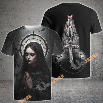 Unijames Crimson Rosary Prayer T-Shirt
