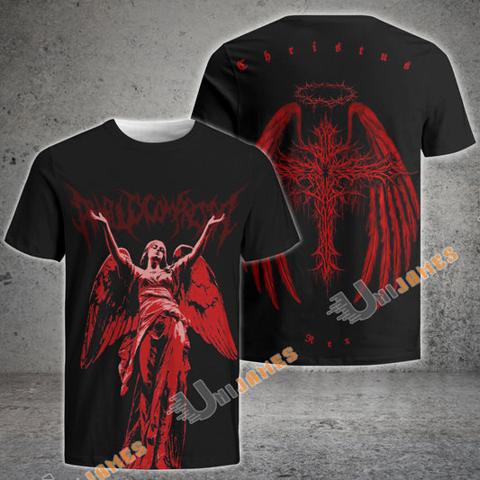 Unijames Crimson Fallen Angel Thorn Cross T-Shirt
