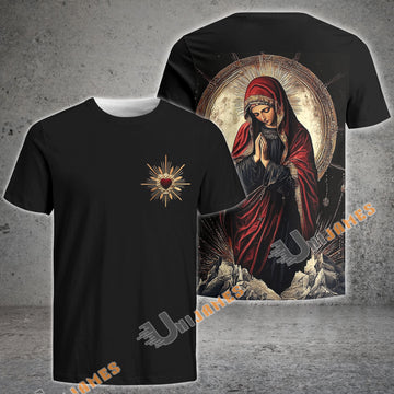 Unijames Holy Virgin Mary Sacred Heart T-shirt