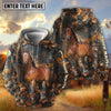 UniJames Personalized Horse Autumn Forest Camouflage Brown Leaves 3D Hoodie