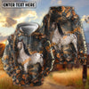 UniJames Personalized Horse Autumn Forest Camouflage Brown Leaves 3D Hoodie