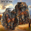 UniJames Personalized Horse Autumn Forest Camouflage Brown Leaves 3D Hoodie