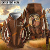 UniJames Personalized Horse Western Cowboy Vintage Brown Floral Tooled 3D Hoodie