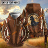 UniJames Personalized Horse Western Cowboy Vintage Brown Floral Tooled 3D Hoodie