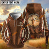 UniJames Personalized Horse Western Cowboy Vintage Brown Floral Tooled 3D Hoodie