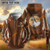 UniJames Personalized Horse Western Cowboy Vintage Brown Floral Tooled 3D Hoodie