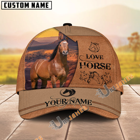 Unijames Personalized Wild Soul Leather Style Horse Cap