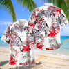 Unijames Arabian Horse Red Hibiscus Tropical Hawaiian Shirt