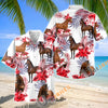 Unijames Thoroughbred Horse Red Hibiscus Tropical Hawaiian Shirt