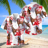 Unijames Warmblood Horse Red Hibiscus Tropical Hawaiian Shirt
