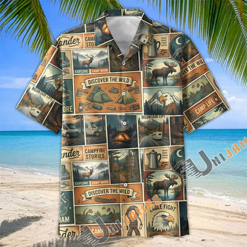 Unijames Retro Campfire Stories Button-Up Shirt