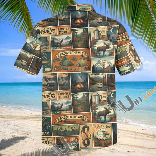 Unijames Retro Campfire Stories Button-Up Shirt