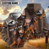 UniJames “Born To Run” Personalized Name Horse Hoodie – Tooled Leather Western Horseshoe 3D All-Over Print Hoodie (9 breeds)
