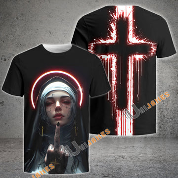 Unijames Defiant Nun Blood Cross T-Shirt