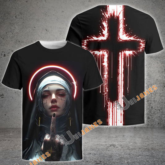 Unijames Defiant Nun Blood Cross T-Shirt