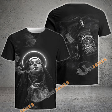 Unijames Rebel Nun & Whiskey Shadow T-shirt