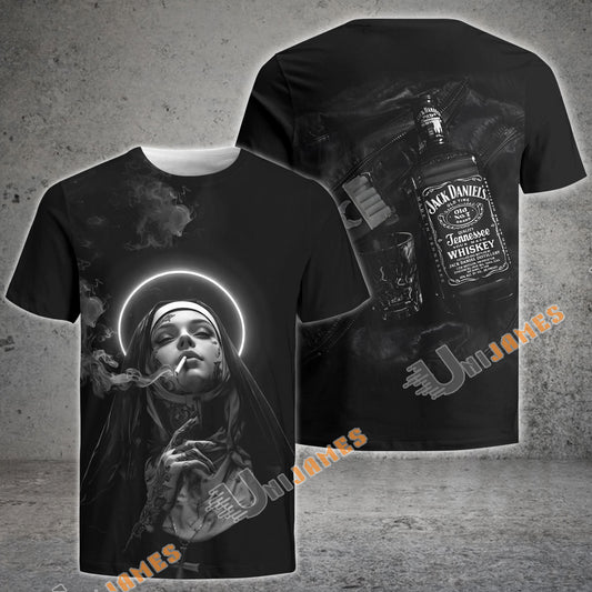 Unijames Rebel Nun & Whiskey Shadow T-shirt