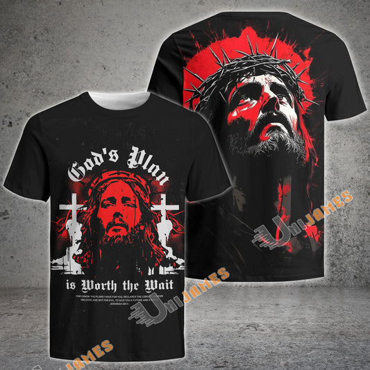 Unijames God’s Plan Is Worth The Wait 3D T-Shirt