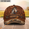 Unijames Tooled Leather & Wild Horse Herd  Horse Personalized Name 3D Cap (9 breeds)