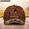 Unijames Tooled Leather & Wild Horse Herd  Horse Personalized Name 3D Cap (9 breeds)