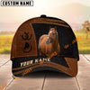 UniJames Personalized Name Brown & Black Leather Horse Portrait 3D Cap