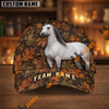 UniJames Personalized Name Autumn Trail Fall Leaf Camo Bay Horse 3D Cap