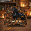 UniJames Personalized Name Autumn Trail Fall Leaf Camo Bay Horse 3D Cap